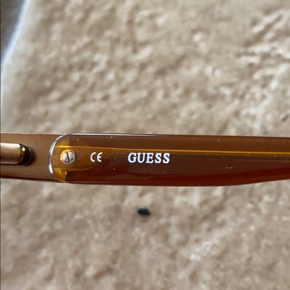 Guess Brown Half Rimless Eyeglass Frames - Picture 3 of 8